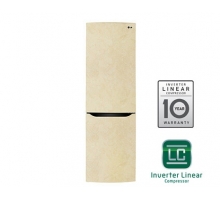Холодильник LG Total No Frost с Линейным Инверторным Компрессором, цвет: бежевый. Высота 190см.