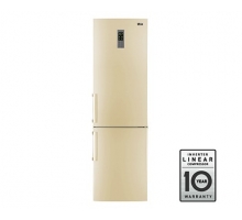 Двухкамерный холодильник LG Total No Frost с ручкой легкого открывания. Высота 201см. Цвет: бежевый. Класс энергоэффективности А+